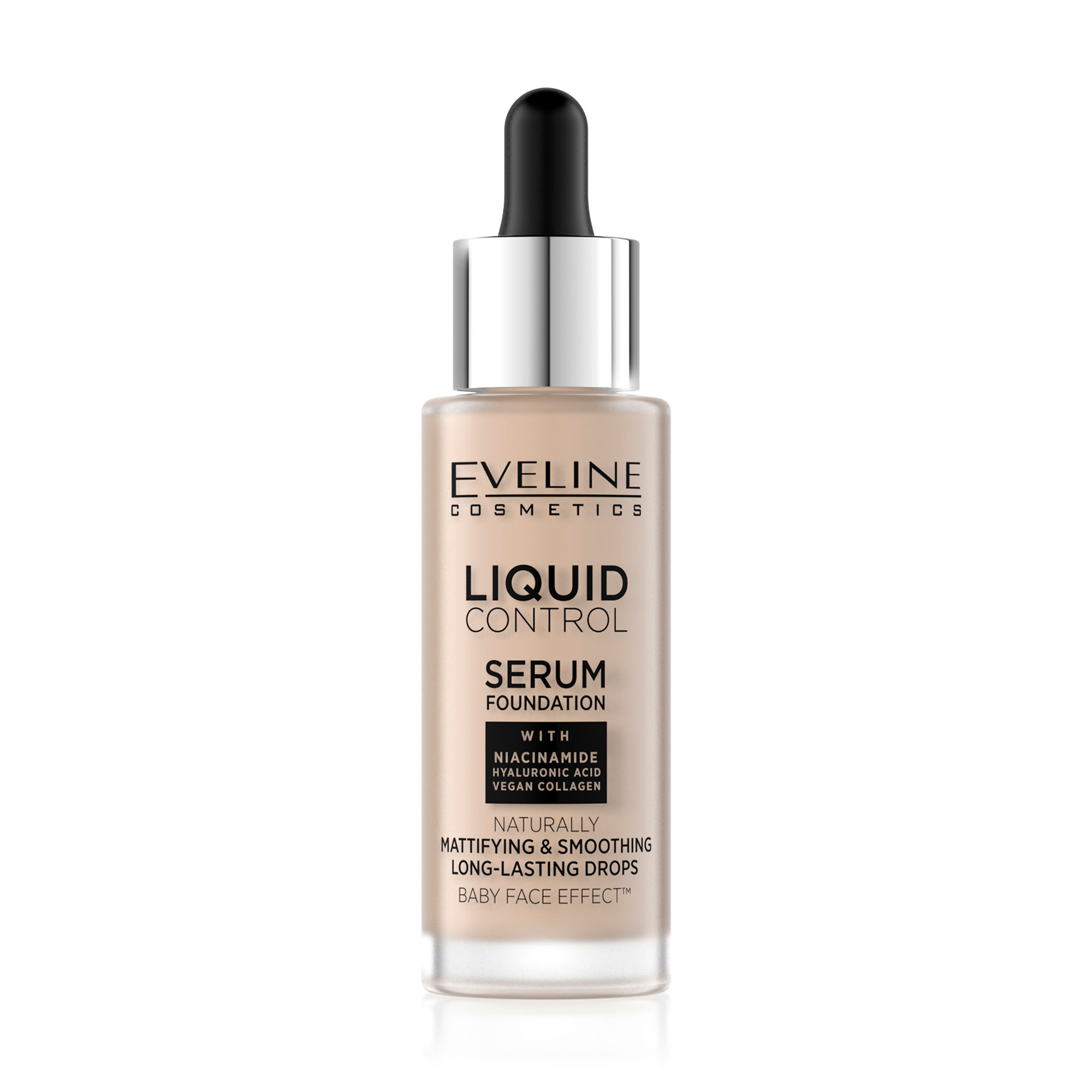 Рідка тональна основа для обличчя Eveline Cosmetics Liquid Control HD Mattifying Drops Foundation 010 Light Beige, 32 мл